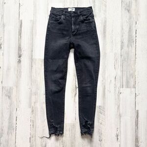 AGOLDE Skinny Jeans Womens Sz 25 Black Distressed
